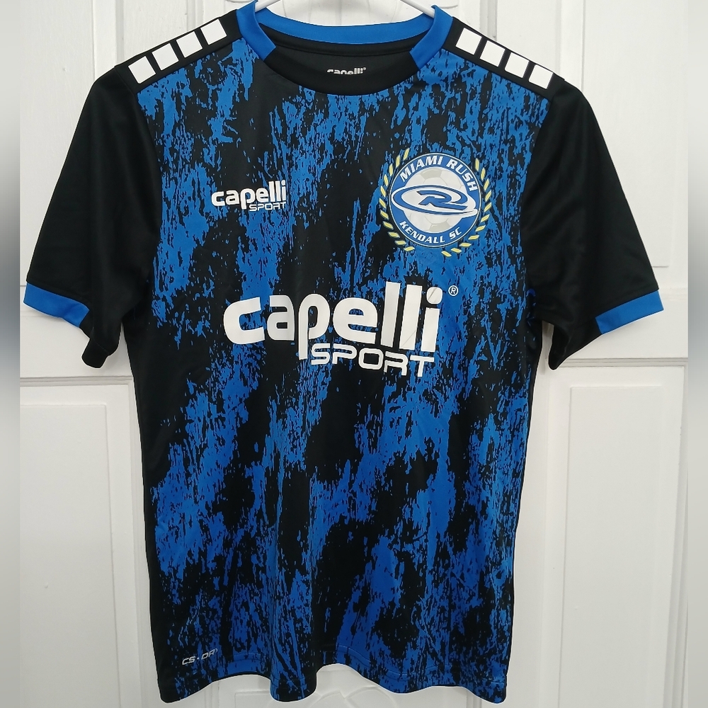 Capelli of New York Black and Blue Graphic Jersey Size Mediun (10-12)